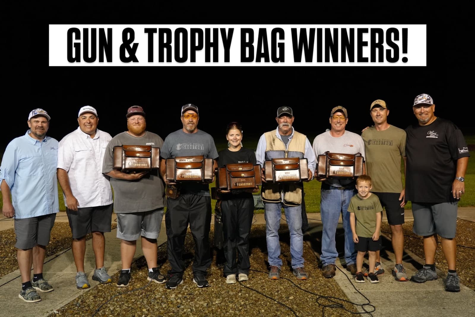 Gun and Trophy bag winners at the 2026 Ohio Back Fence Shootout