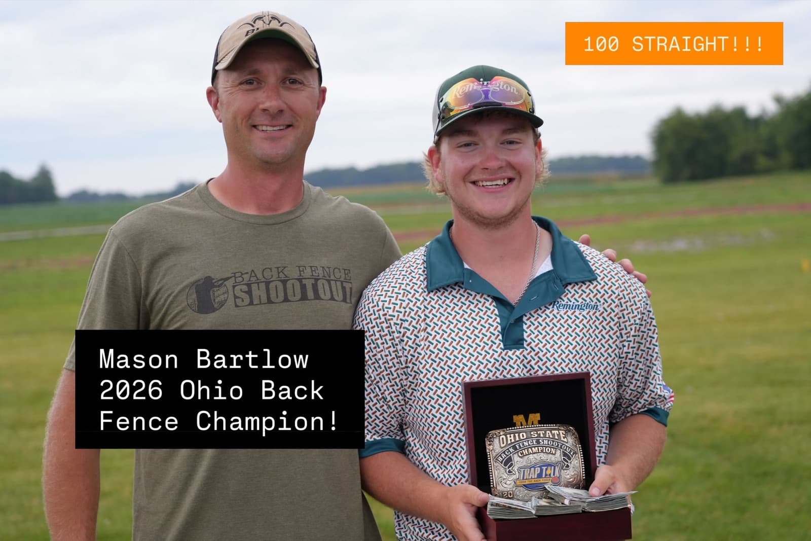 Mason Bartlow, 2026 Ohio Back Fence Champion, after shooting 100 straight